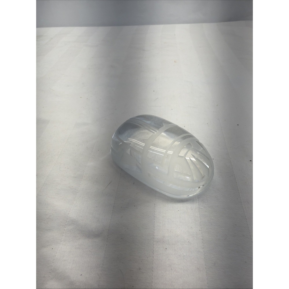 Vintage Nancy Lopez Carved‎ Glass Paperweight - Made in Japan